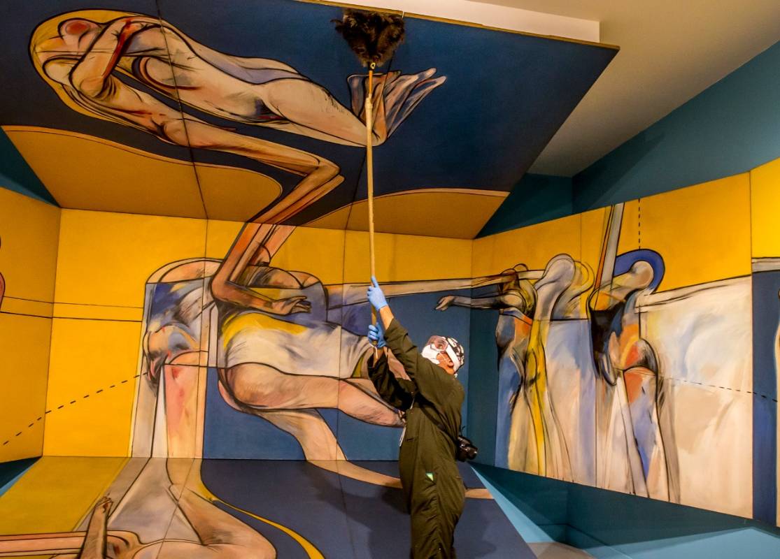 La Cámara del Amor de Luis Caballero, primera obra ganadora de las bienales de Coltejer, en 1968, esta en el Museo de Antioquia. Foto: Juan Antonio Sánchez