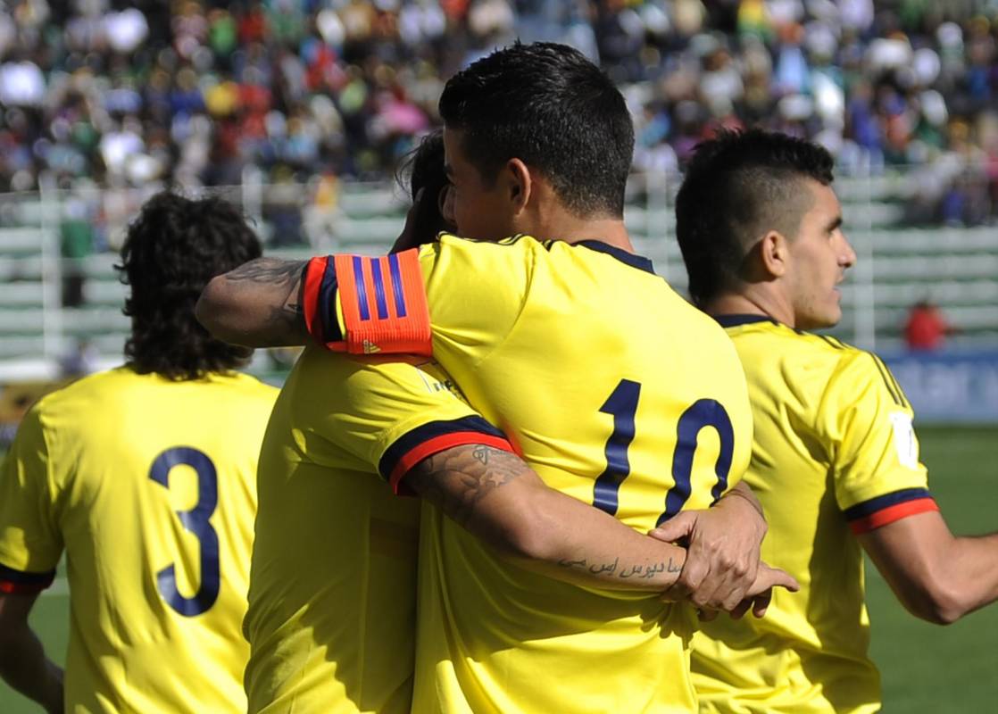 El primer tiempo de Colombia hacía pensar en una victoria más holgada. Sin embargo Bolivia reaccionó en el segundo tiempo. FOTO AFP