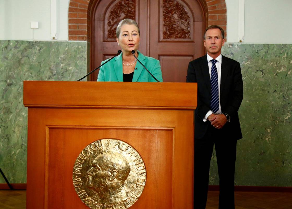 En la mañana del 7 de octubre se anuncia en Noruega que el Premio Nobel de Paz es otorgado a Juan Manuel Santos. Foto: AFP