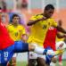 REUTERS - Para la segunda mitad, Colombia adelant&#243; un poco las l&#237;neas para buscar el empate y se acerc&#243; con Miguel Borja pero no pudo concretar.