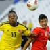 AP - Colombia no aprovech&#243; el hombre de m&#225;s en la cancha y los australes tuvieron las m&#225;s claras oportunidades tras la expulsi&#243;n del volante de marca Claudio Baeza.
