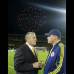 Colprensa - El t&#233;cnico Eduardo Lara al final del partido no pudo esconder su alegr&#237;a por el resultado y por el gran respaldo de la afici&#243;n capitalina.