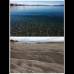 Reuters - Combinaci&#243;n de fotos del lago Nahuel Huapi, la de arriba fue el 17 de agosto de 2009 y la de abajo fue el 8 de junio de 2011, los cambios son debido a la ceniza y a la piedra p&#243;mez del volc&#225;n chileno Puyehue.