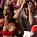 Reuters - La modelo Larissa Riquelme, que ha animado todos los partidos de la Albirroja subida a una tarima y hab&#237;a prometido desnudarse si los de Gerardo Martino apeaban a los de Vicente del Bosque.