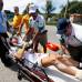 Reuters - Calle fue la &#250;ltima en caer en un aparatoso choque en el que tambi&#233;n result&#243; herida en una pierna y en el hombro la puertorrique&#241;a Aida Jim&#233;nez.