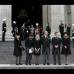 AP - Miembros de la familia de Margaret Thatcher en el funeral, de izquiera a derecha, su hija Carol Thatcher y su novio Marco Grass, Sarah Thatcher, esposa de Mark Thatcher quien le sigue y los nietos Michael y Amanda Thatcher.