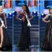 Reuters - Dominique Rinderknech, Miss Suiza; Paulina Malulu, Miss Namibia y Simona Burbaite, Miss Lituania.