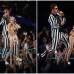 AP - Miley Cyrus y Robin Thicke cantaron juntos en la gala de los Premios MTV. Ninguno de los dos gan&#243; premio.