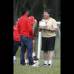 Manuel Saldarriaga - Hern&#225;n Dar&#237;o G&#243;mez firm&#243; por dos a&#241;os como t&#233;cnico del rojo de la monta&#241;a. En la foto aparece hablando con John Javier Choronta Restrepo.