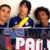 FOTOS CORTES&#205;A - David Luiz, Oscar y Willian se unieron a la protesta para apoyar a su compatriota de la selecci&#243;n.