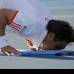Reuters - Marcos Baghdatis de Chipre celebra su victoria sobre el alem&#225;n Benjamin Becker.