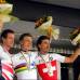LUIS ENRIQUE BARBOSA - El podio del Mundial de contrarreloj. Tony Martin, Bradley Wiggins y Fabi&#225;n Cancellara.