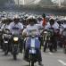 Julio César Herrera - La manifestación que transcurrió con normalidad, contó con la participación de un gran número de motociclistas.