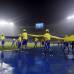 Colprensa - La salida de los equipos al estilo Fifa, ante un imponente marco.