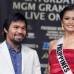 Foto Reuters - Miss Filipinas, Janine Tugonon, con el boxeador Manny Pacquiao.