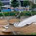 Esteban Vanegas - Las fuertes lluvias causaron otra vez traumatismo en la capital antioque&#241;a. El aguacero da&#241;&#243; parte de la estructura de los alumbrados sobre el r&#237;o Medell&#237;n.