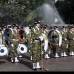 R&#243;bison S&#225;enz - La banda del Ej&#233;rcito interpret&#243; el Himno Nacional.