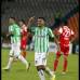 JAIME P&#201;REZ - El festejo del goleador del barrio popular, luego de marcarle el segundo gol al Santa Fe.