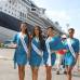 Foto Colprensa - Luego de la pasarela, las aspirantes al título de Señorita Colombia 2012 -2013 se retiraron de la tarima para visitar el crucero Infinity.
