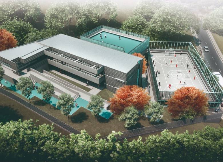 La imagen es una proyección de cómo quedará la institución educativa en la zona norte de la ciudad. FOTO cortesía