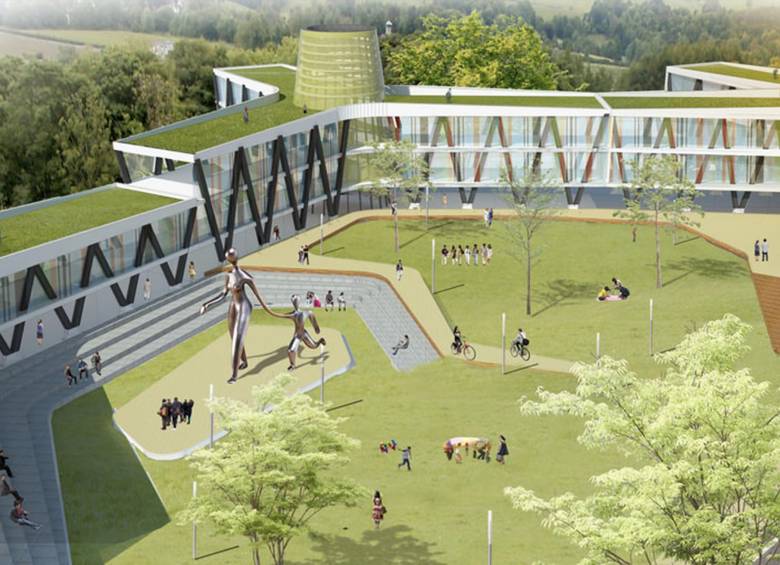 El campus universitario que será construido en donde antes quedó la cárcel femenina El Buen Pastor, en la comuna 13, será llamada Ciudadela de la Paz y NoViolencia. FOTO Cortesía