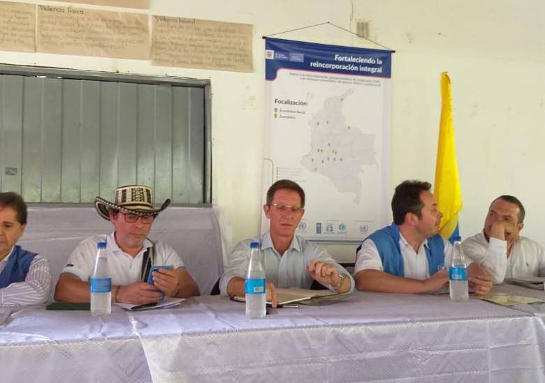 Presentación programa para la reincorporación de exguerrilleros de las Farc. FOTO: @MisionONUCol