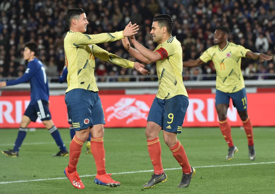 El gol 33 de Falcao en la Selección, para ampliar su récord como el máximo artillero de la historia colombiana. Foto: AFP