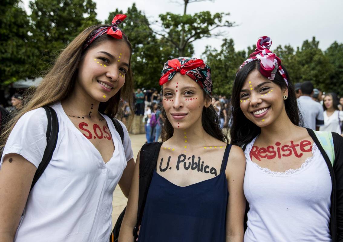 Los jóvenes fueron los protagonistas principales en las manifestaciones Foto Jaime Pérez