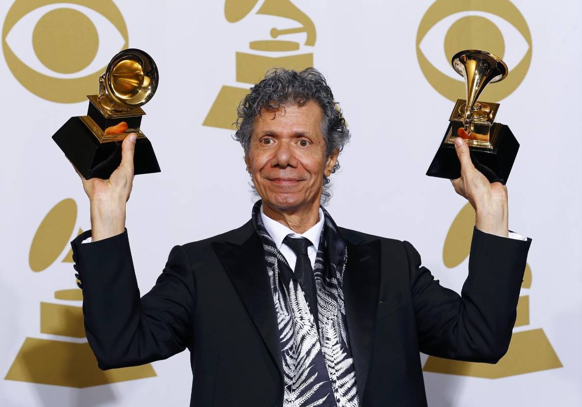 Chick Corea feliz con sus dos Grammy. Todo un maestro del Jazz. FOTO Reuters