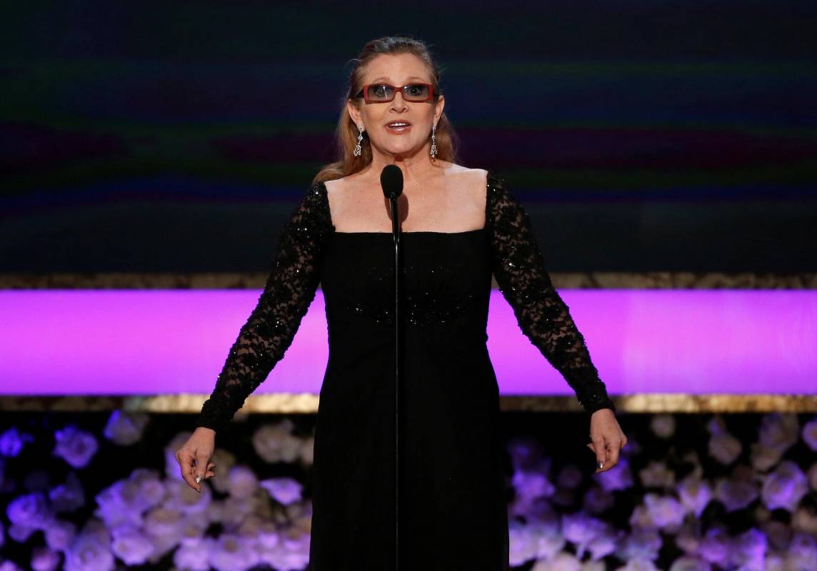 Carrie Fisher falleció este martes a los 60 años en Los Ángeles tras sufrir un infarto hace cuatro días en un avión. FOTO Reuters