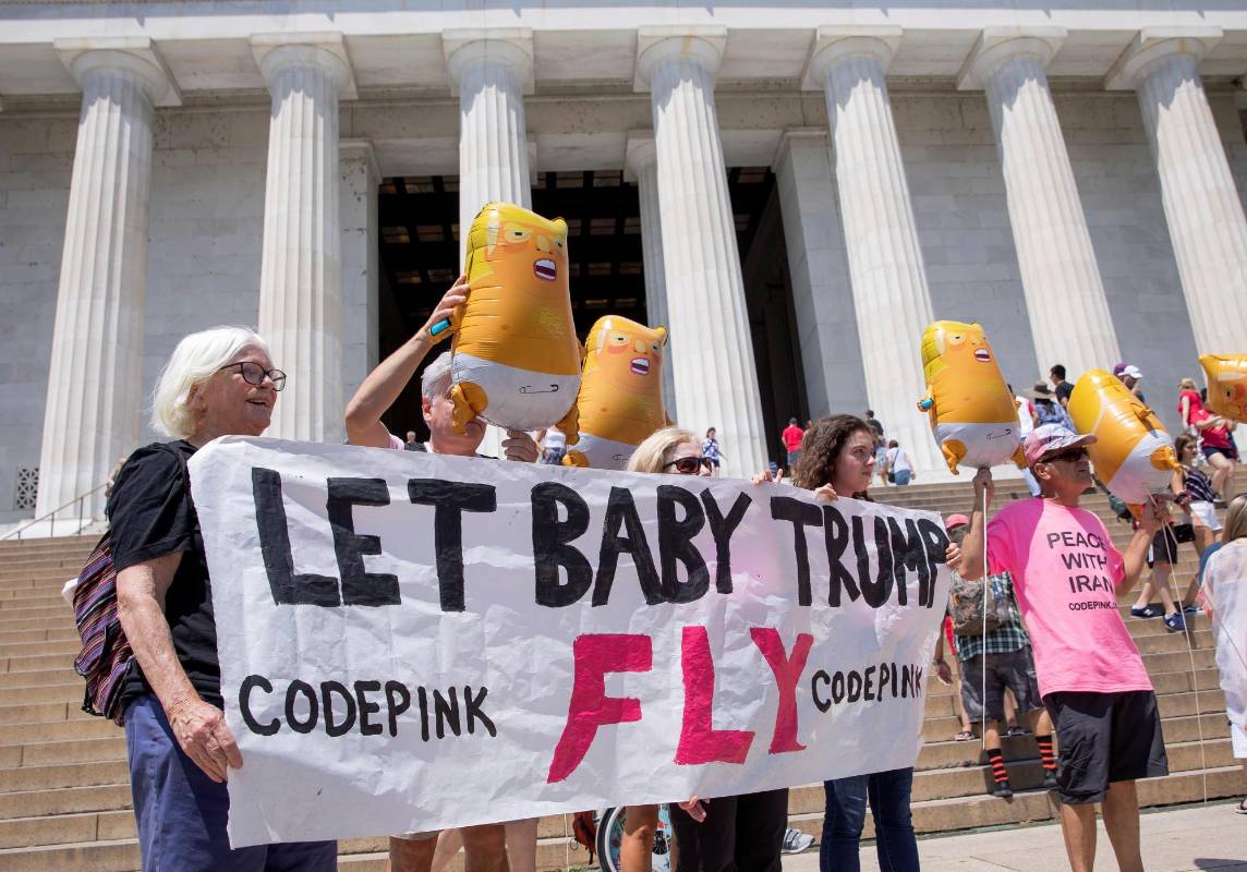 Las autoridades están alerta frente a posibles simpatizantes de Trump y sus críticos, como el colectivo Codepink. FOTO EFE