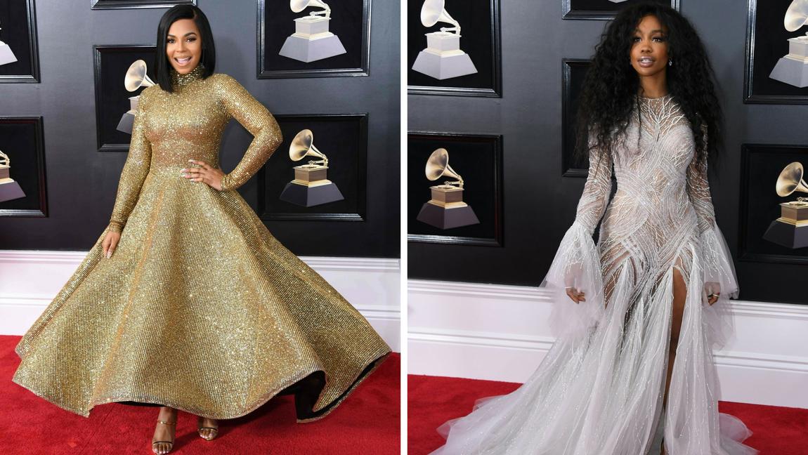 Ashanti y SZA, dorado y blanco, mucho brillo. FOTOS AFP