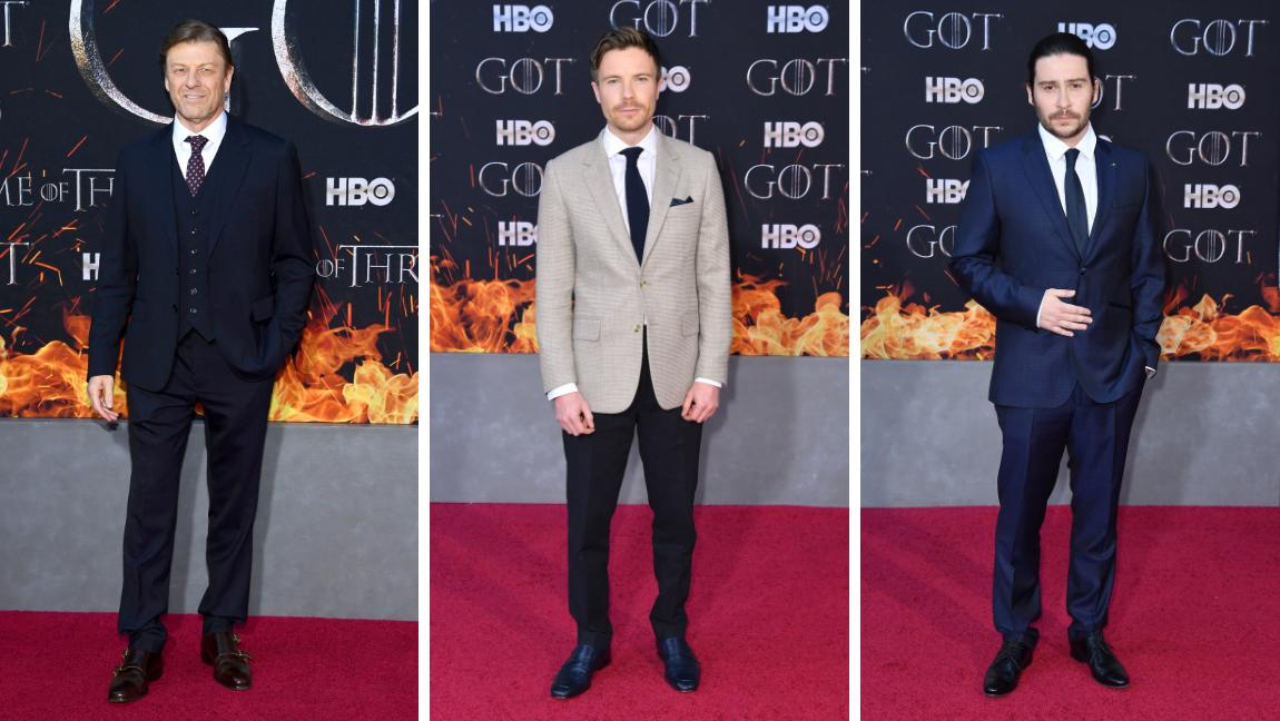 Los actores Sean Bean (Ned Stark), Joe Dempsie (Gendry) y Daniel Portman (Podrick Payne). FOTOS AFP