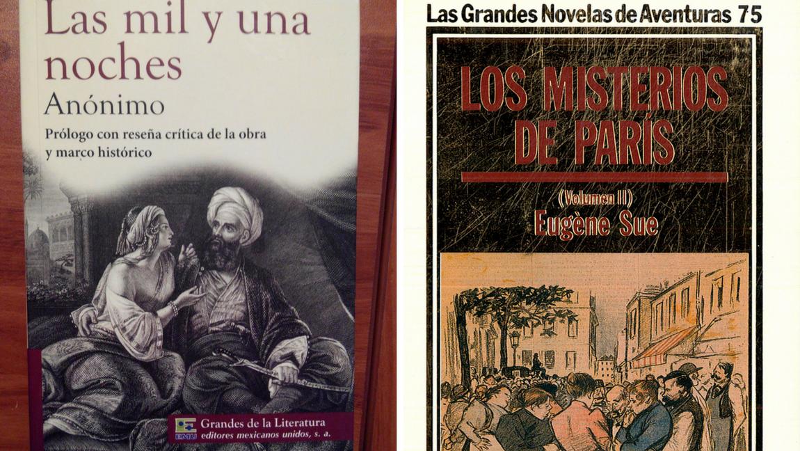 Los cuentos de Aladino y la lámpara maravillosa, Simbad el marino y Alí Babá y los cuarenta ladrones hacen parte de Las mil y una noches, el libro de fantasía por excelencia. Y Los misterios de París, de Eugenio Sue, lleva al lector al mundo de la pobreza, la miseria física y moral, donde a veces hay honradez pero casi siempre triunfa la maldad. Fotos: Cortesía.