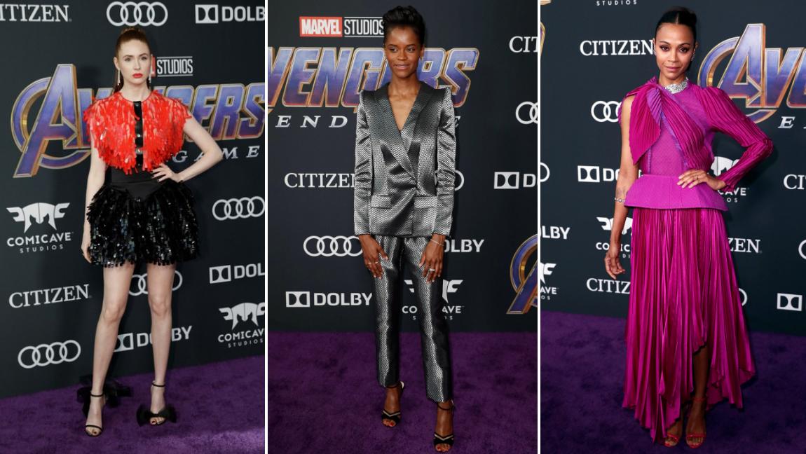 Karen Gillan, Letitia Wright y Zoe Saldana. FOTOS Reuters y Efe