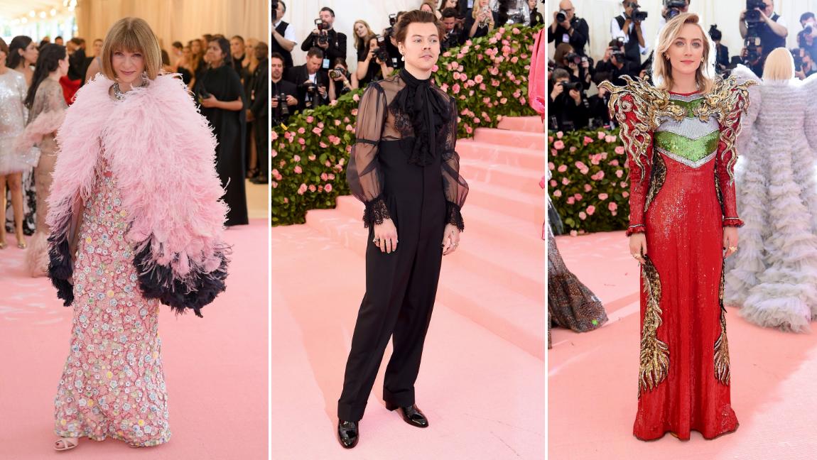 Anna Wintour, Harry Styles y Saoirse Ronan. FOTOS AFP