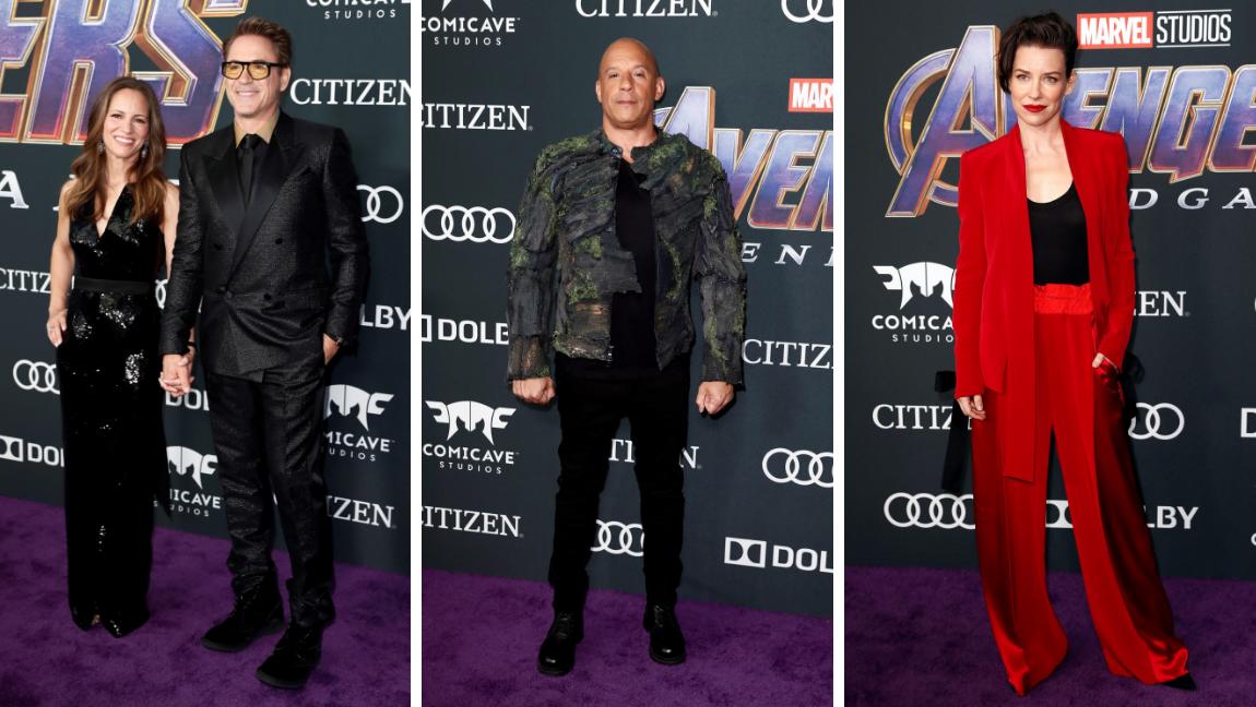 Robert Downey Jr. y su esposa Susan Downey, Vin Diesel y Evangeline Lilly. FOTOS Efe 
