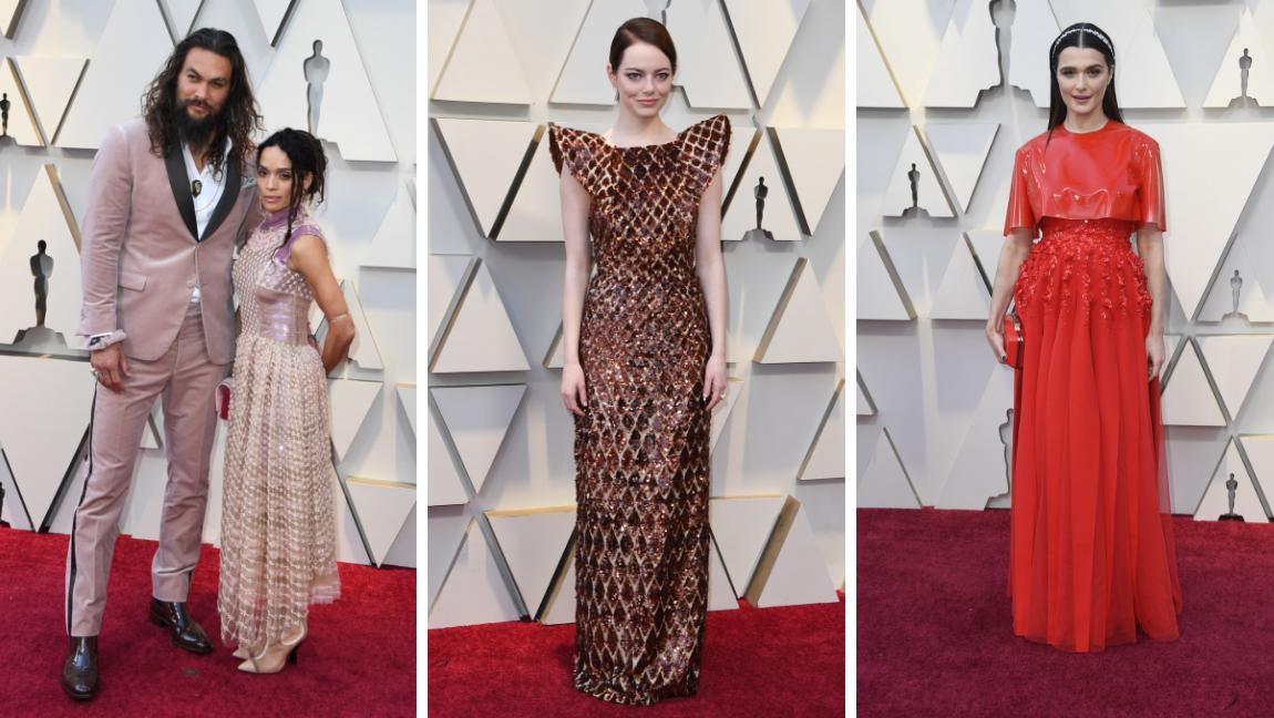 Jason Momoa y Lisa Bonet, Emma Stone y Rachel Weisz. FOTOS AFP