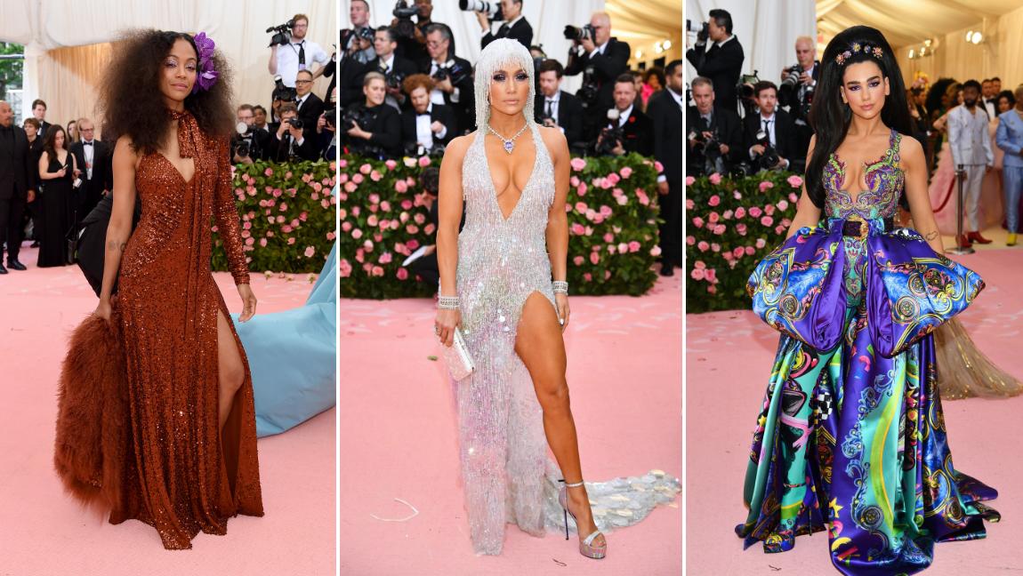Zoe Saldana, Jennifer López y Dua Lipa. FOTOS AFP