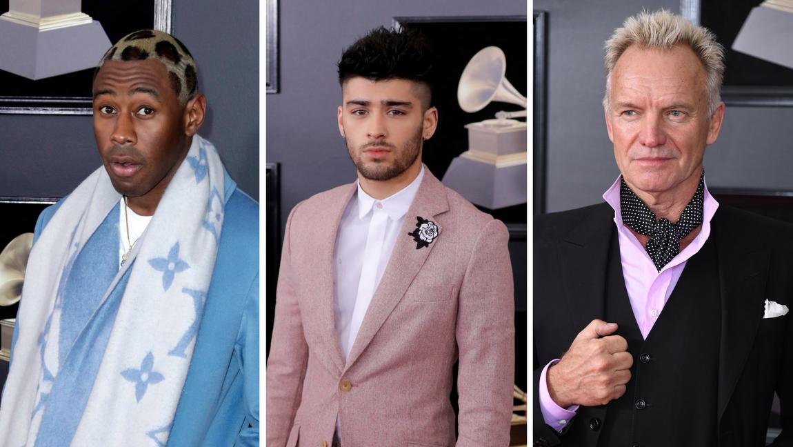 Tres visiones masculinas diferentes, ¿Cuál prefieres?: Tyler, Zayn Malik o Sting. Las apuestas dan a Sting como ganador. FOTOS EFE, Reuters y 