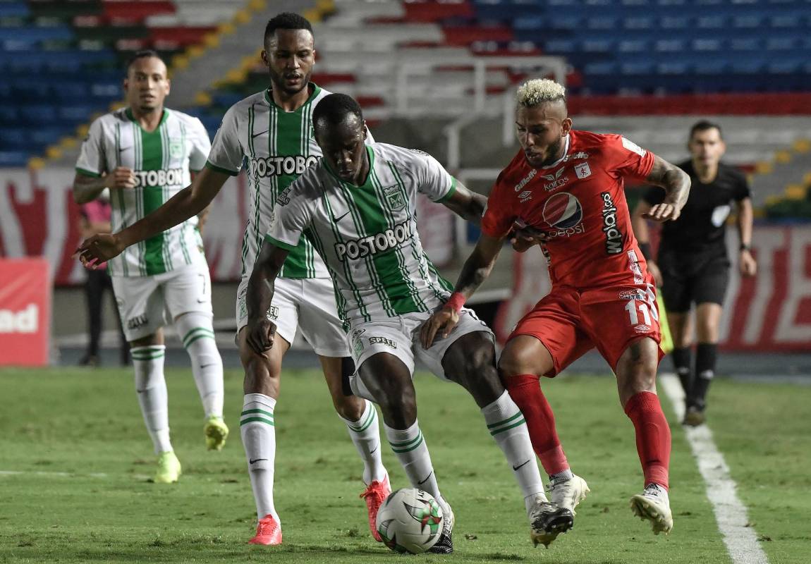 Con dos goles de Jéfferson Duque, Nacional derrotó 2-1 de visitante al América. Ambos se han enfrentado en 264 oportunidades, donde Nacional ha festejado 94 veces, América 92 y 78 juegos restantes terminaron en empate. Foto: Dimayor