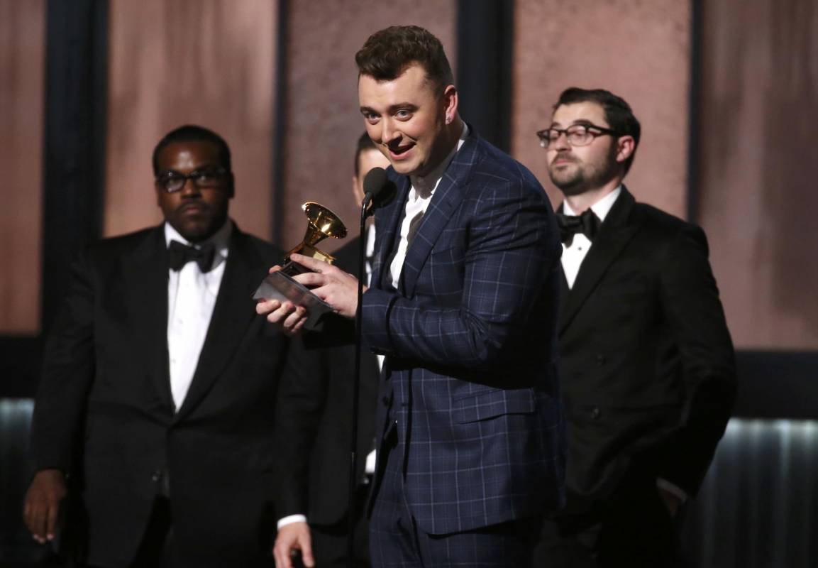 Otro momento para Sam Smith. Se llevó 4 premios Grammy y fue el gran ganador de la noche. Reuters