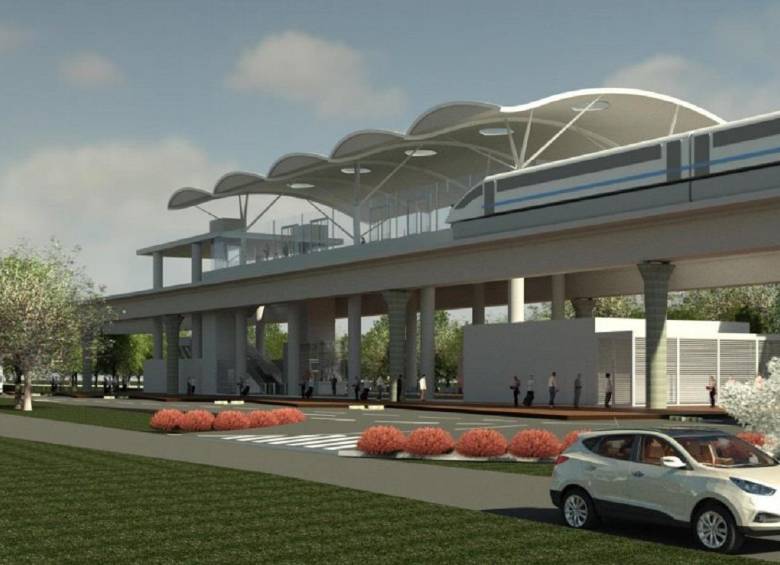 Imagen modelada de como quedaría la estación en el sector El Porvenir. CORTESÍA ALCALDÍA DE RIONEGRO