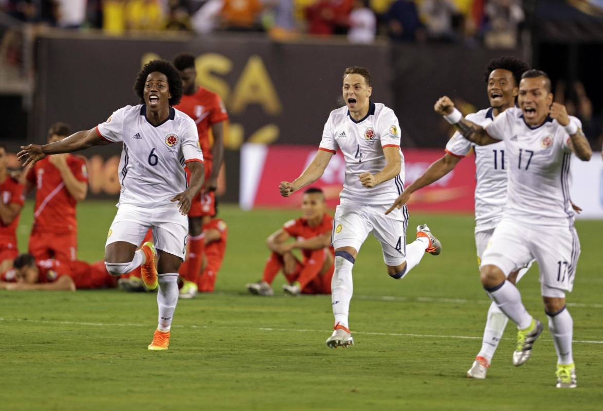 Los jugadores de Colombia celebraron el paso a semifinales. FOTO Adam Hunger-USA TODAY Sports SOCCER/