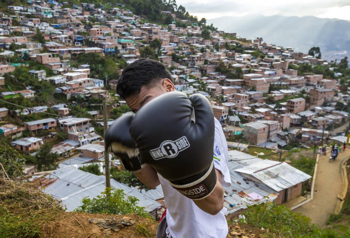 Esteban Mauricio Arrieta asegura que el boxeo le cambió la vida y lo alejó del consumo de marihuana. FOTO: JUAN ANTONIO SÁNCHEZ O.