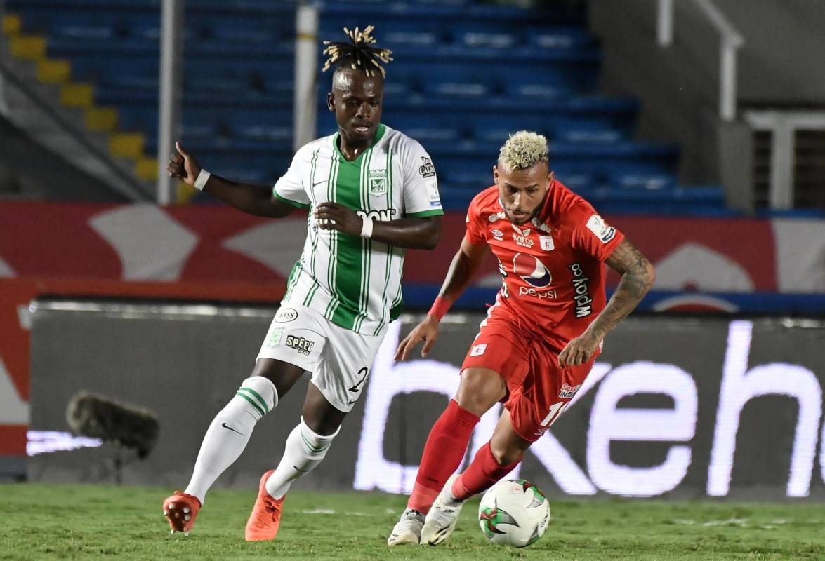 Con dos goles de Jéfferson Duque, Nacional derrotó 2-1 de visitante al América. Ambos se han enfrentado en 264 oportunidades, donde Nacional ha festejado 94 veces, América 92 y 78 juegos restantes terminaron en empate. Foto: Dimayor
