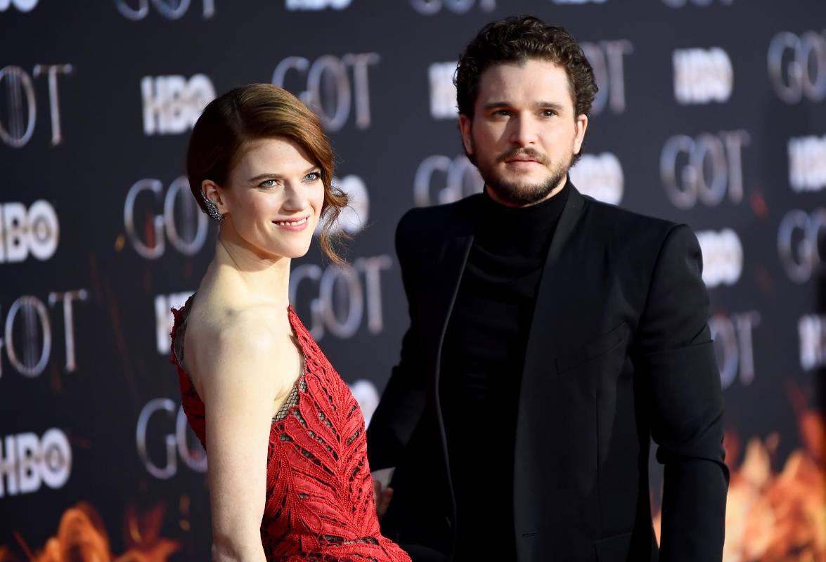 Rose Leslie y Kit Harington en el estreno de Game of Thrones. FOTO AFP