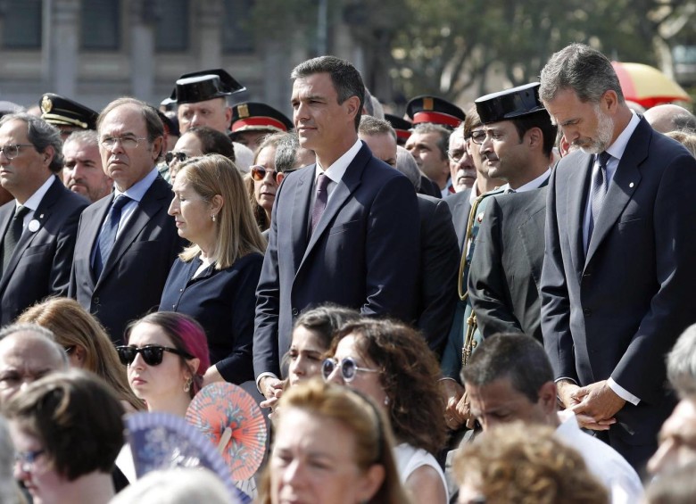 Independentistas catalanes protestan contra el Rey en conmemoración de atentados