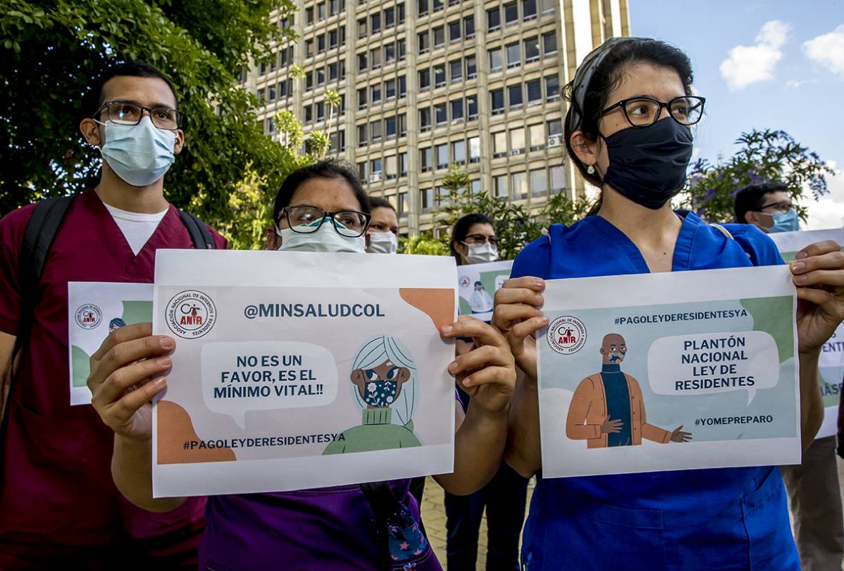 Con la protesta, los profesionales de la salud le exigieron al Ministerio de Salud mejoras en el Sistema Nacional de Residencias Médicas (SNRM). FOTO JUAN ANTONIO SÁNCHEZ OCAMPO