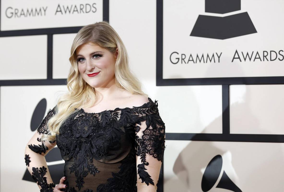 La nominada Meghan Trainor en sus primeros Grammy. FOTO Reuters